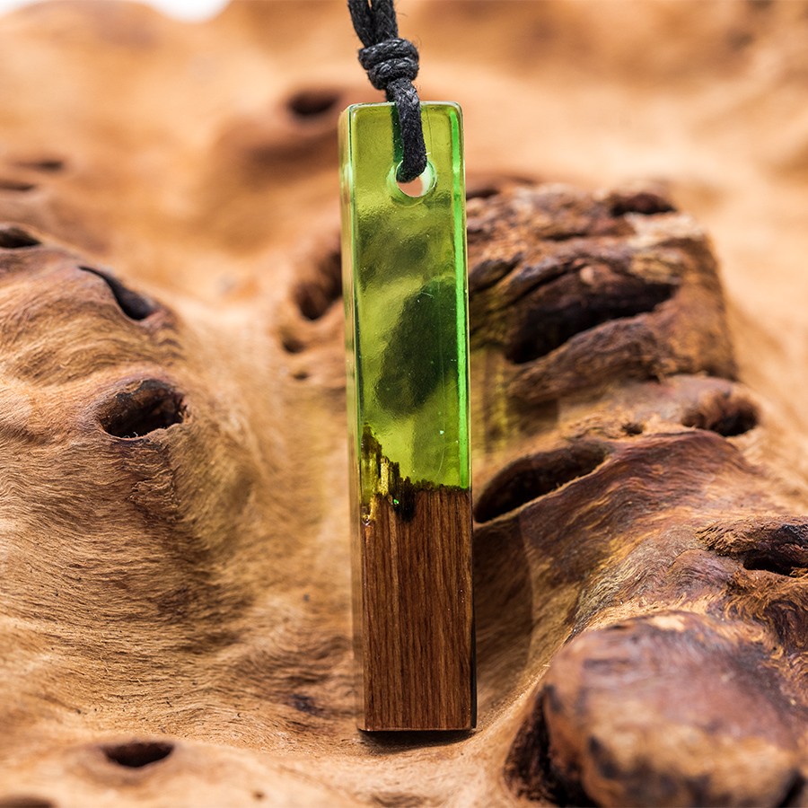 Green Stick - Epoxid Kristall Holz Kristall Holzschmuck aus Naturholz